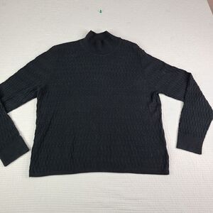 Gap Pointelle Turtleneck Womens Size XXL Black Wool Blend Knit NWT